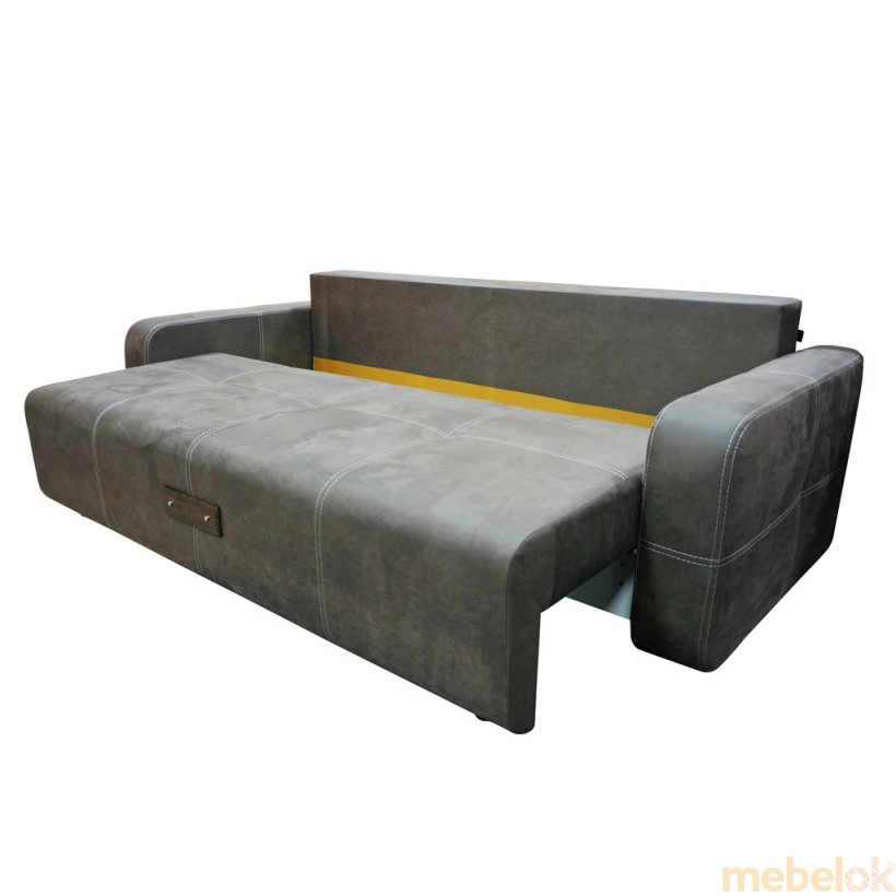диван з виглядом в обстановці (Диван Теодор крокова єврокнижка коричневий)