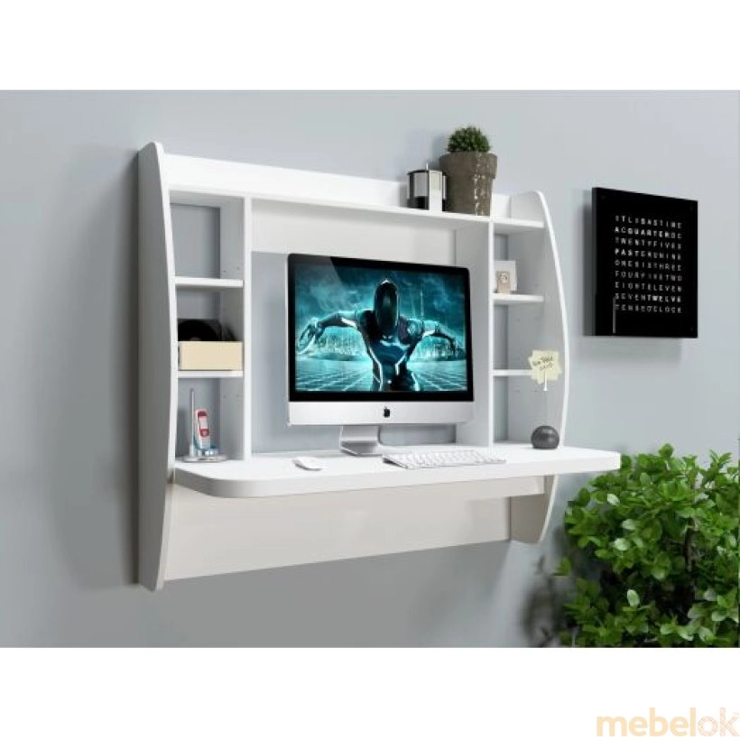 Комп'ютерний підвісний стіл AirTable-I WT білий від фабрики Comfy-home (Комфі-хоум)