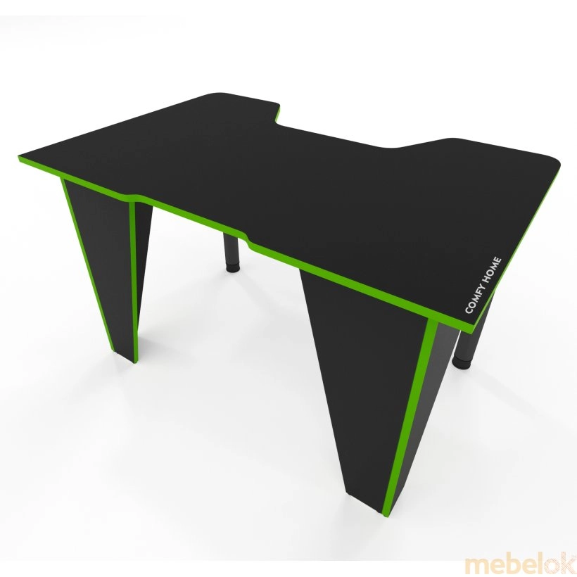 Геймерський стіл Frost-2 чорний-лайм від фабрики Comfy-home (Комфі-хоум)