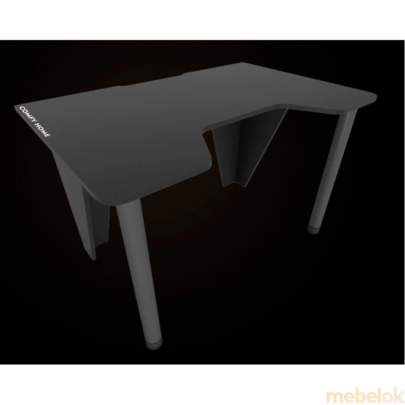 стіл з виглядом в обстановці (Геймерський стіл Frost чорний)