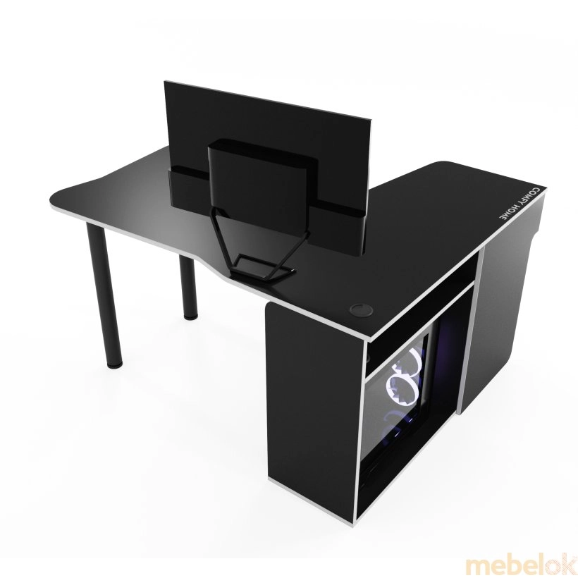 Геймерский стол  Kano-2 черно-белый от фабрики Comfy-home (Комфи-хоум)