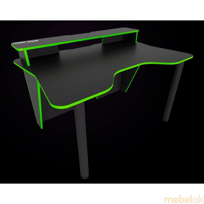 Геймерский стол Darrius черный-лайм от фабрики Comfy-home (Комфи-хоум)