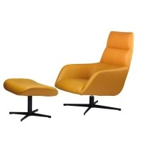 Кресло-лаунж Berkeley з подставкой под ноги светло-коричневое