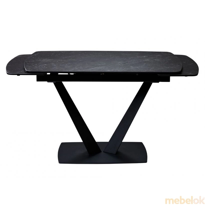 стол с видом в обстановке (Стол Elvi Black Marble чёрный)