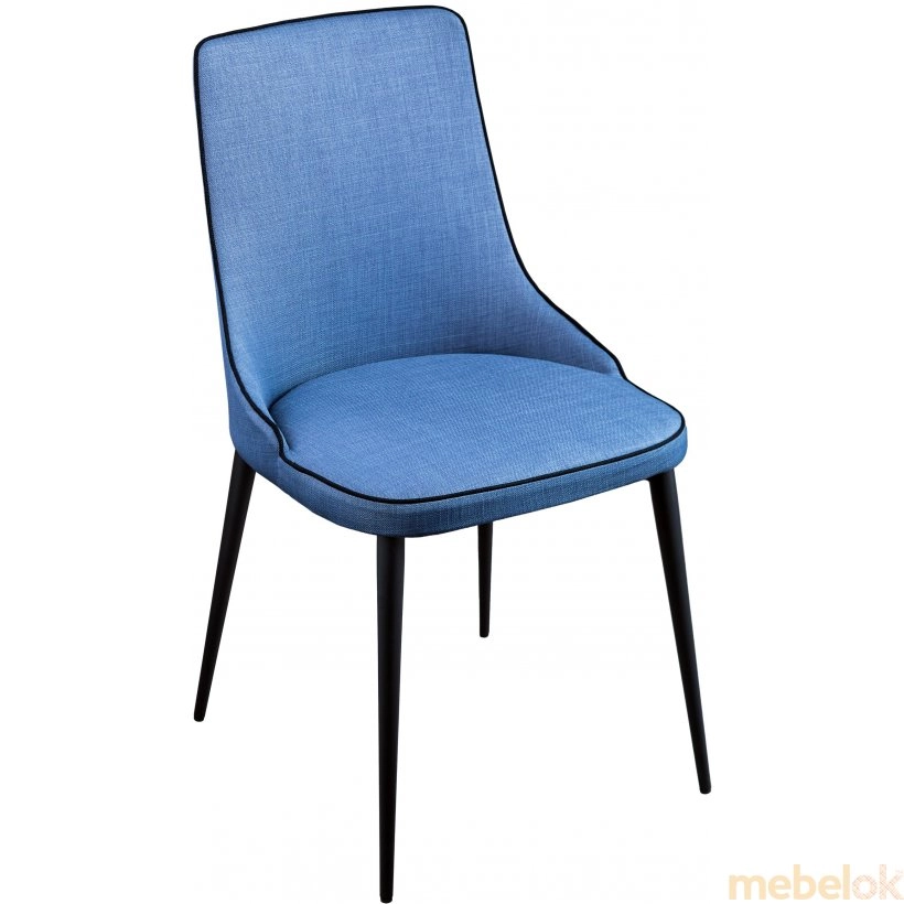 стілець з виглядом в обстановці (Стілець з тканини ELEGANCE блакитний)