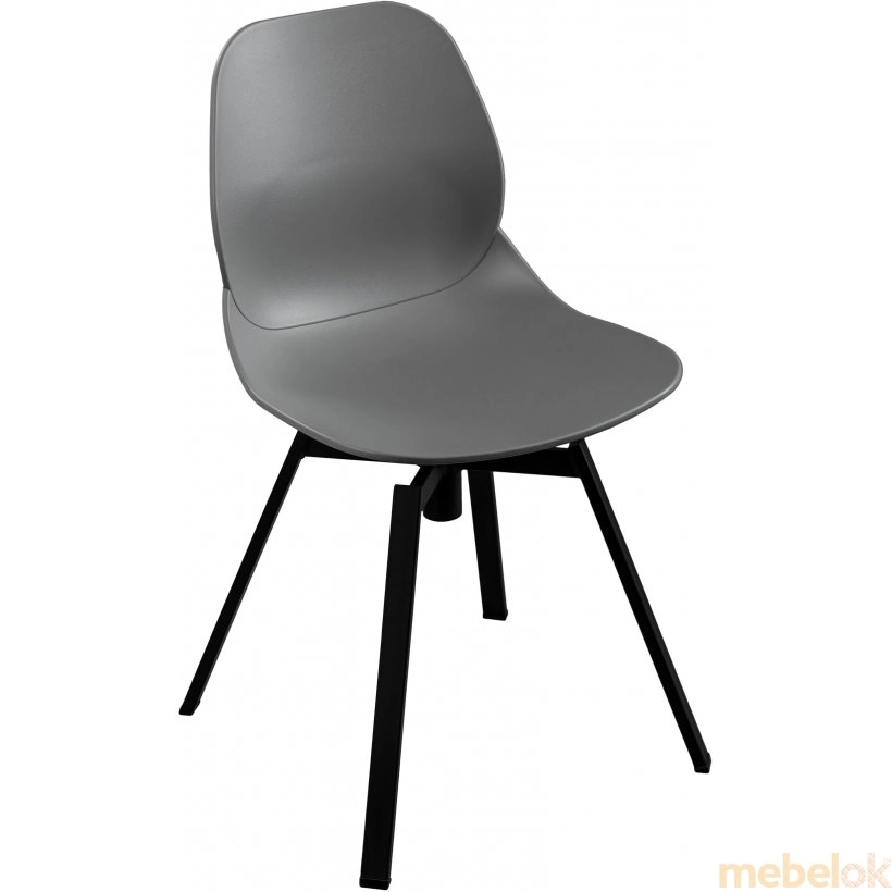 стул с видом в обстановке (Стул пластиковый SPIDER серый)
