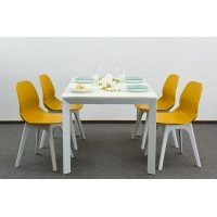 Комплект стіл MATT WHITE GLASS+4 стільця APPLE