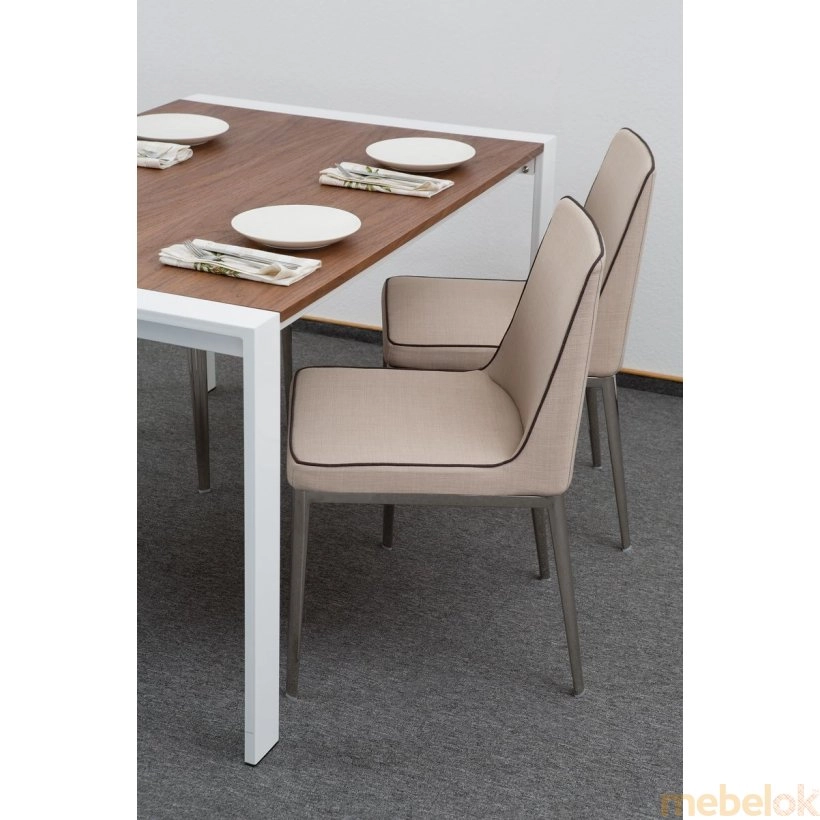 Комплект стіл IRVIN + 4 стільця GENTLEMAN хром від фабрики Concepto (Концепто)