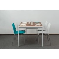 Комплект стіл IRVIN+4 пластикових стільця LEAF