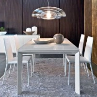 Комплект стіл MATT WHITE GLASS+4 стільця NICETY