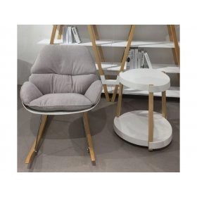 Крісло-гойдалка Serenity з тканини світло-сіре