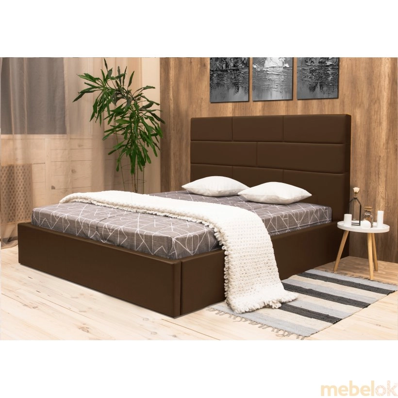 кровать с видом в обстановке (Двуспальная кровать Лофт 160х200 с подъемным механизмом)