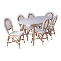 Комплект обеденный Бистро 2 (стол + 6 стульев) белый