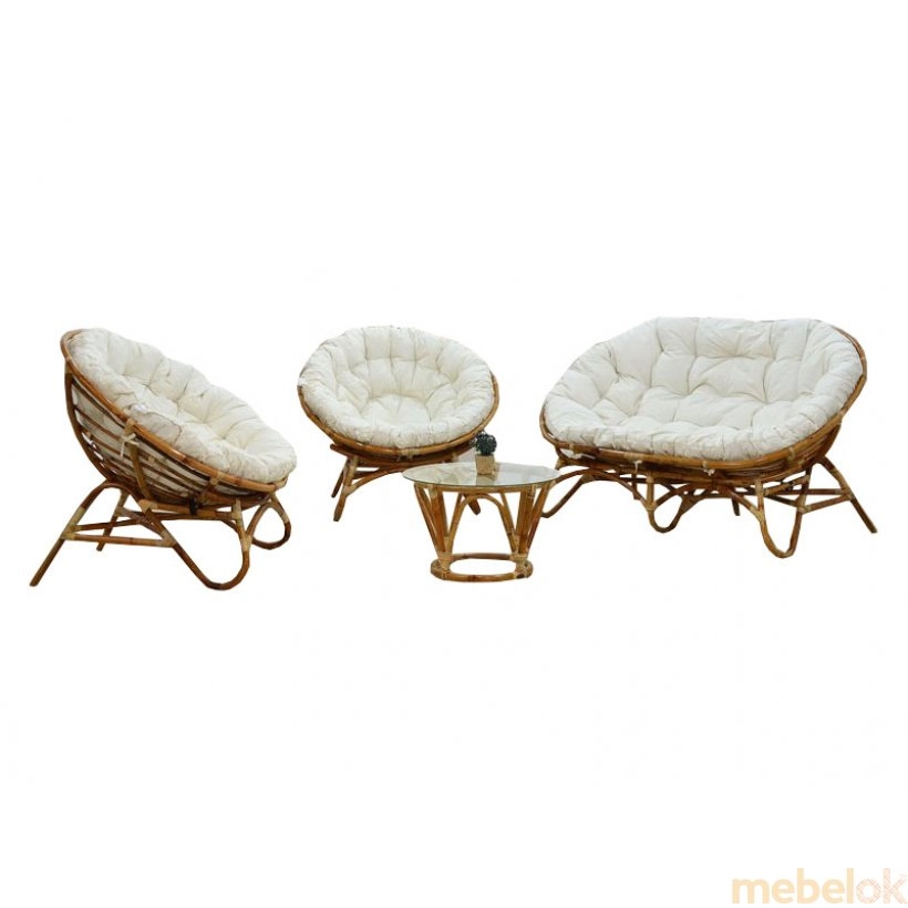 Комплект мебели Папасан (софа + 2 кресла и столик)