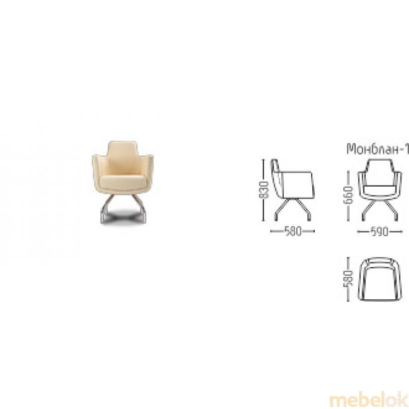 м'яке крісло з виглядом в обстановці (Крісло Монблан-1 NS)