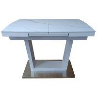 Стол обеденный раскладной керамика с МДФ белый  DT 8073 small