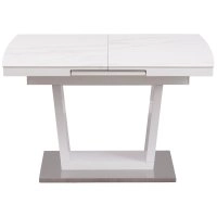 Стол обеденный раскладной керамика с МДФ белый  DT 8073