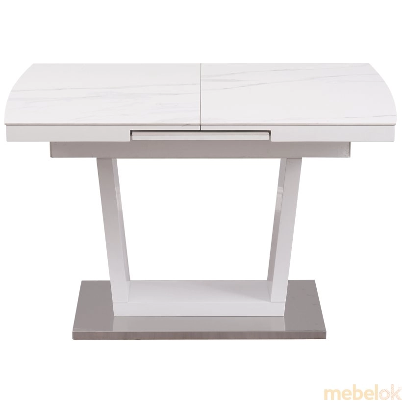 Стол обеденный раскладной керамика с МДФ белый  DT 8073
