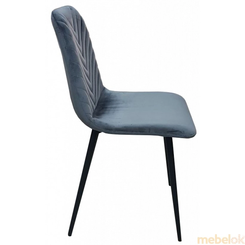 стул с видом в обстановке (Стул UDC 9063 серый бархат)