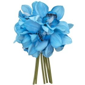 Штучний букет Орхідея 30 блакитний