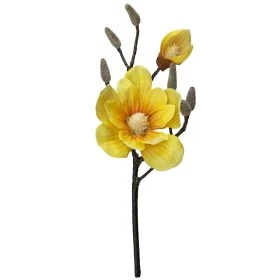 Искусственный цветок Магнолия 45 желтый
