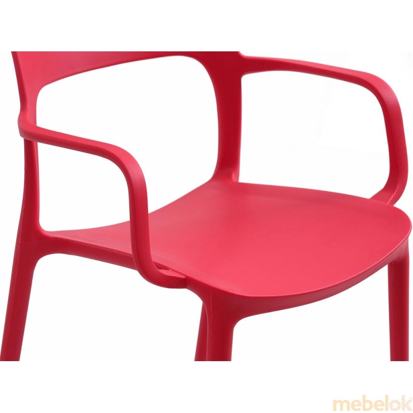 стілець з виглядом в обстановці (Стілець Флексі з підлокітниками червоний)