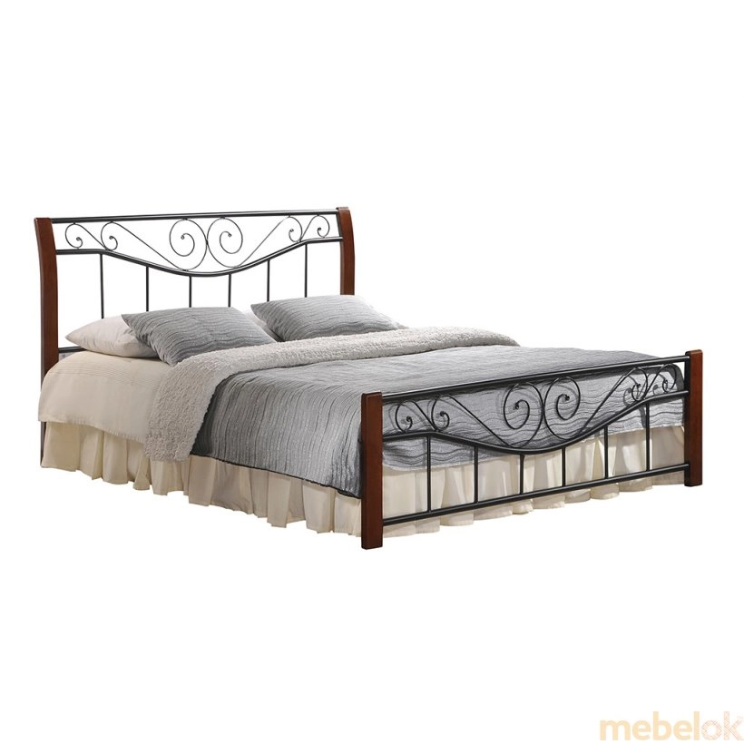 Металлическая кровать Ленора с низким изножьем