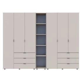 Распашной шкаф для одежды Doros Гелар с Этажеркой Кашемир 3+3 ДСП 270.6х49.5х203.4 (80737652)