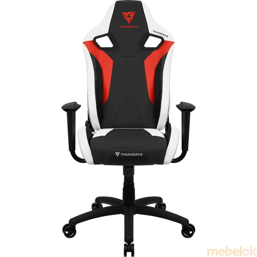 стул с видом в обстановке (Кресло для геймеров ThunderX3 XC3 Ember Red)