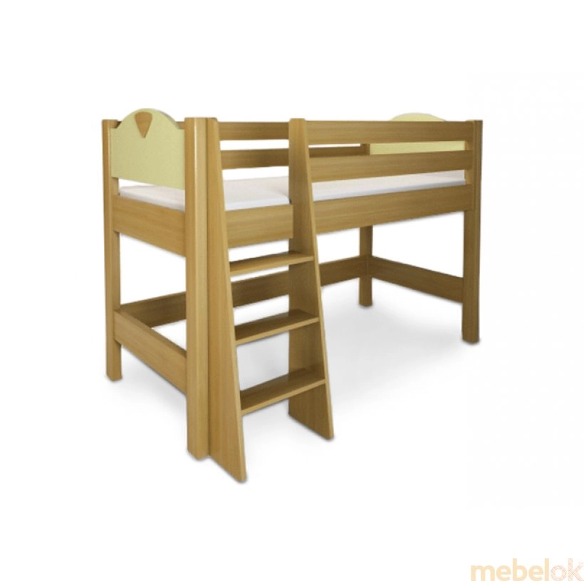 ліжко з виглядом в обстановці (Кровать ярусная с лестницей Эльф 90х200)