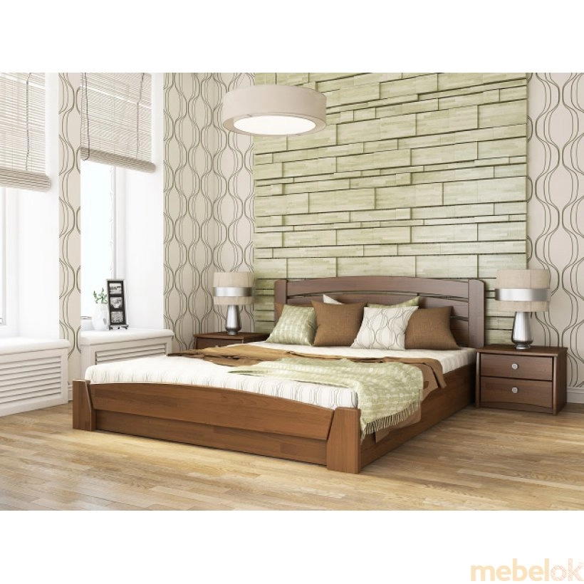 ліжко з виглядом в обстановці (Ліжко Селена-Аурі 160х200 з щита бука (104300))