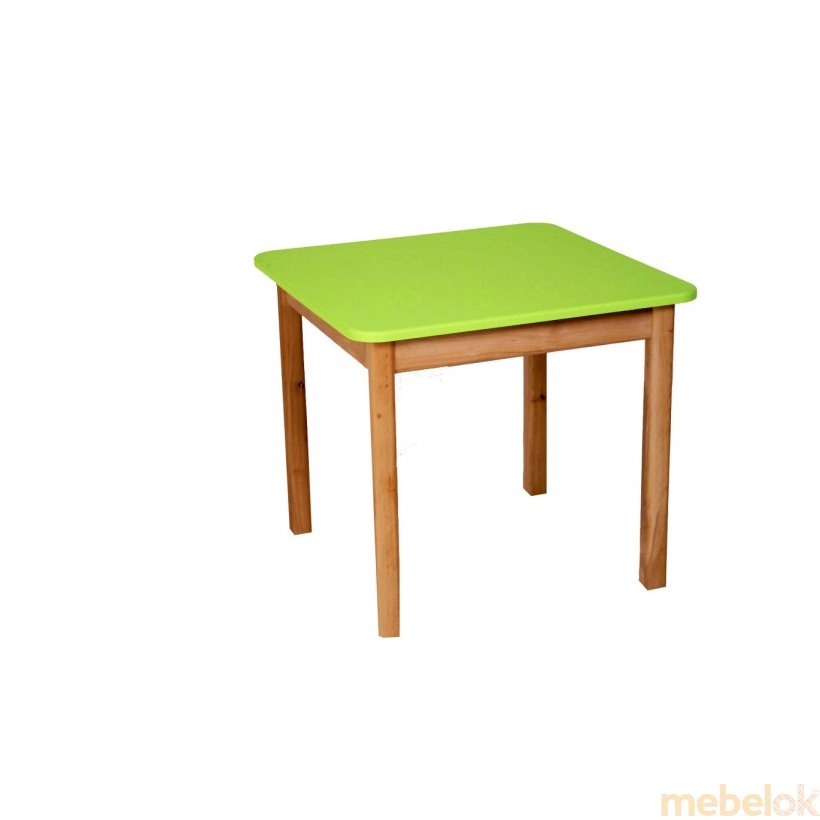 Стіл дерев'яний стільниця кольорова салатова