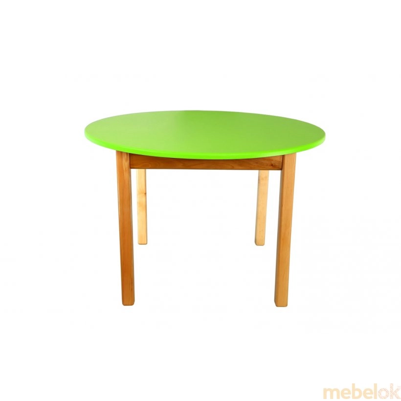 Стіл дерев'яний стільниця кольорова кругла