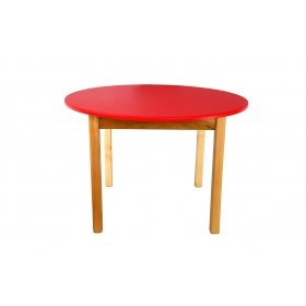 Стіл дерев'яний стільниця кольорова кругла Червона