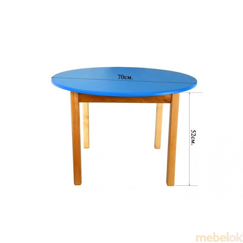 Стіл дерев'яний стільниця кольорова кругла від фабрики Фінекс Плюс (finex plus)