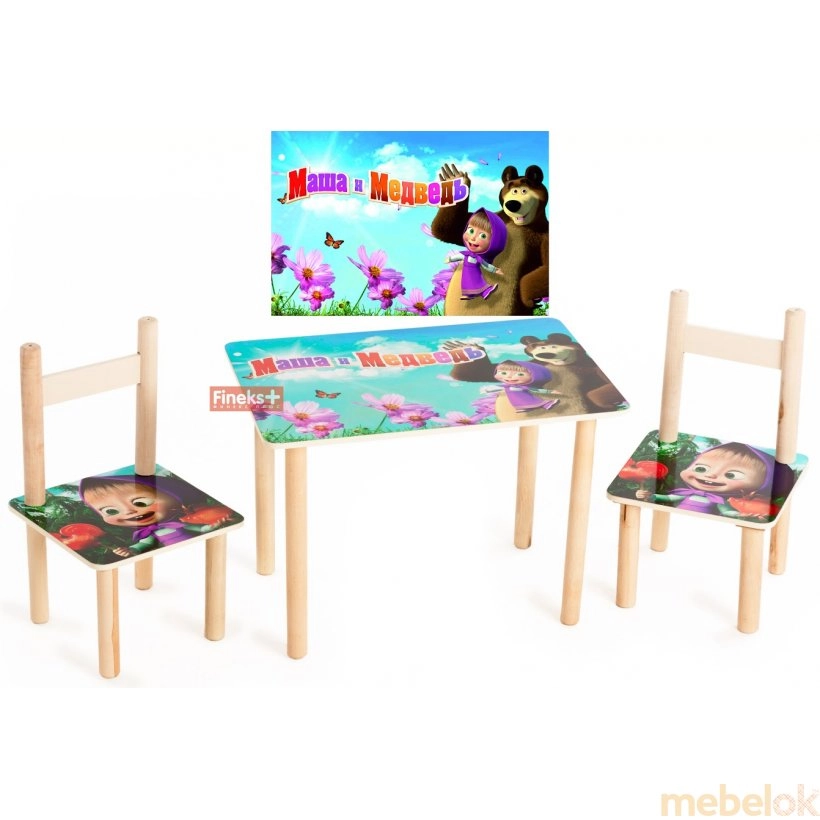 Набір дитячих меблів стіл і 2 стільці Маша і Ведмідь