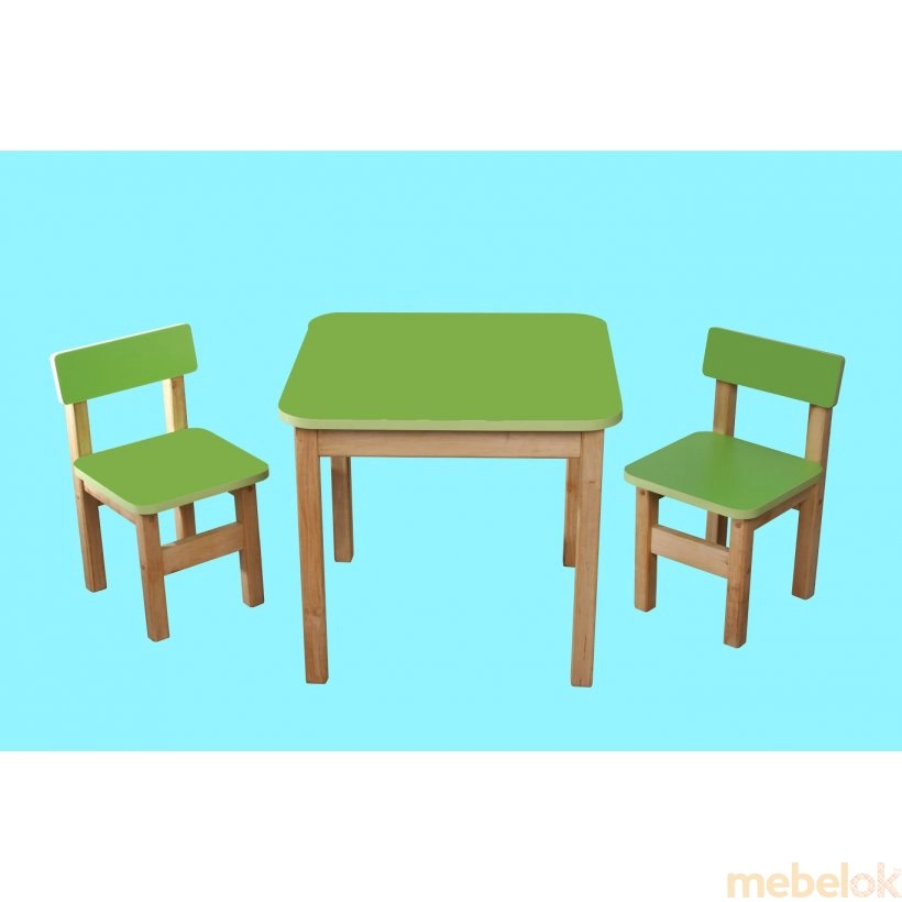 Еко набір меблів стіл дерев'яний та 2 стільчика