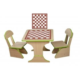 Игровой столик растущий + 2 стульчика Шахматы