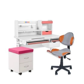 Комплект парта та стілець Парта Sentire Pink - LST3 Orange-Grey - тумбочка SS15W Pink