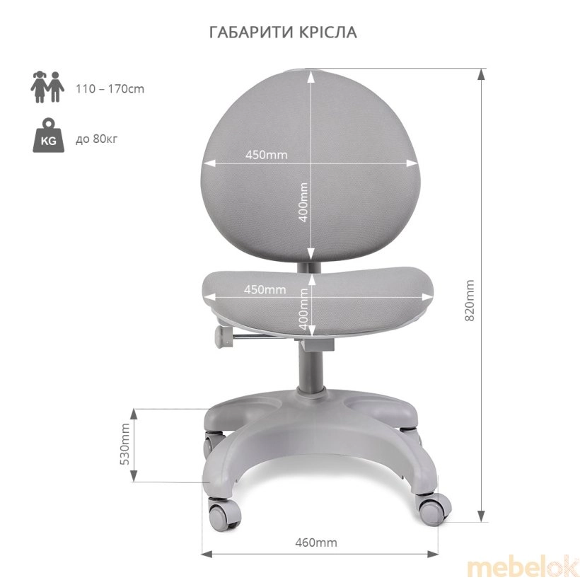Чохол для крісла Cielo Grey від фабрики FunDesk (ФанДеск)