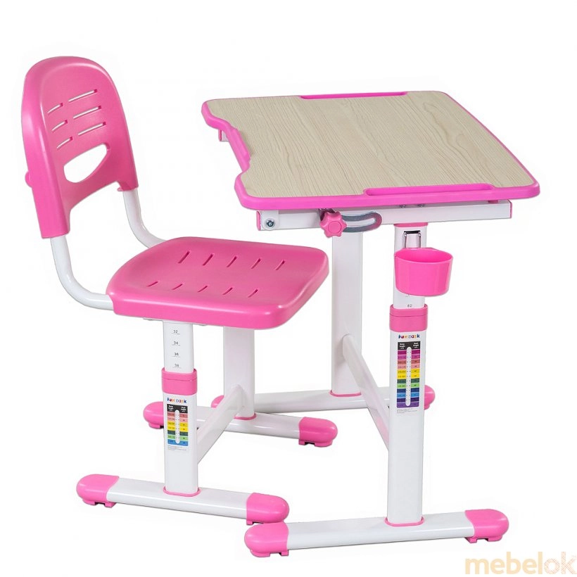 Комплект парта и стул растущие Piccolino II Pink