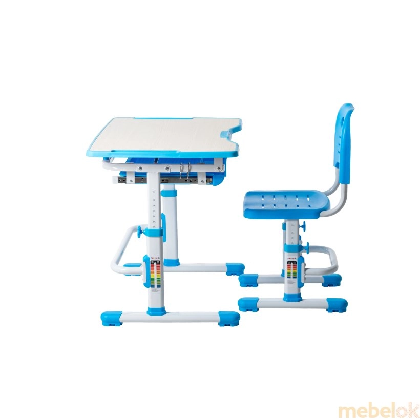 Комплект парта і стілець, що ростуть Vivo Blue з іншого ракурсу