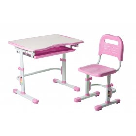 Комплект парта і стілець, що ростуть Vivo Pink