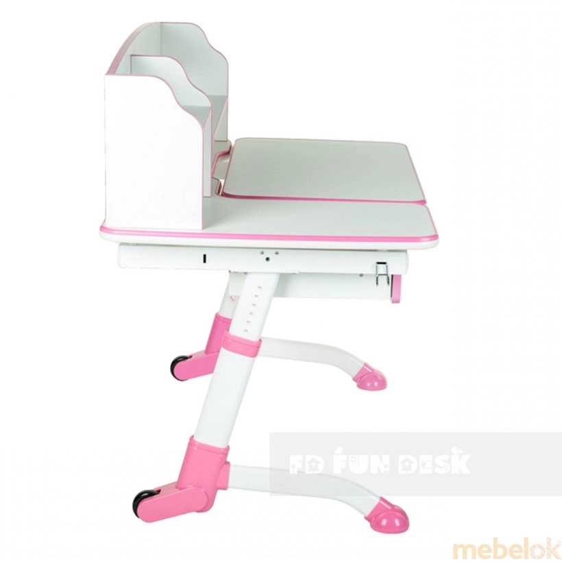 комплект стіл + стілець з виглядом в обстановці (Комплект парта зростаюча Amare II Pink та крісло Bravo Pink)