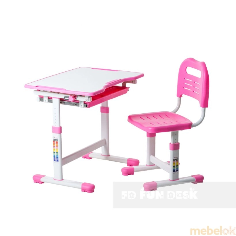 Комплект парта та стілець зростаючі Sole Pink-s