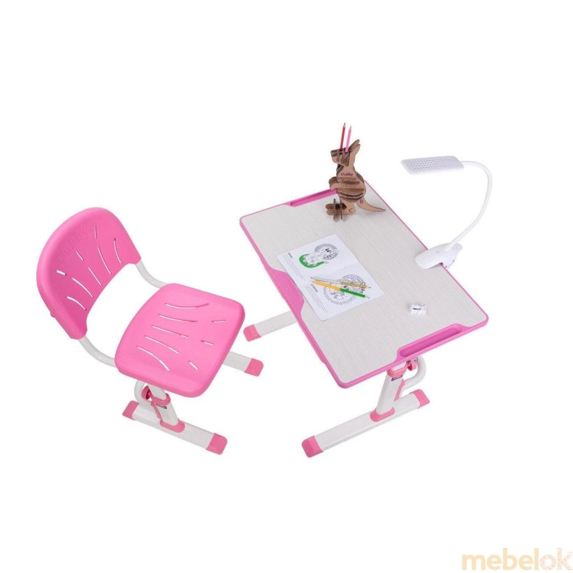 Комплект парта і стілець, що ростуть Lupin Pink