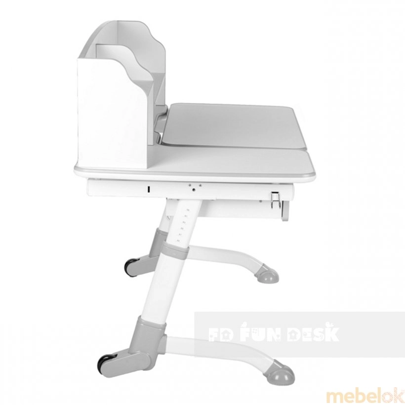 комплект стіл + стілець з виглядом в обстановці (Комплект парта зростаюча Amare II Grey та крісло Delizia Mint)