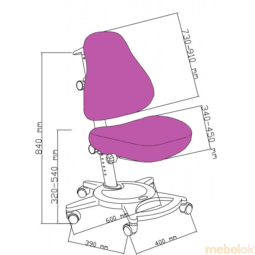 стул с видом в обстановке (Кресло детское Bravo Purple)