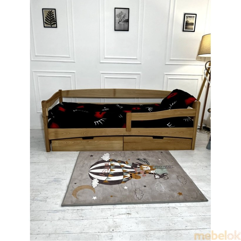 Кровать Afina с ящиками 80x160 бук лак с другого ракурса