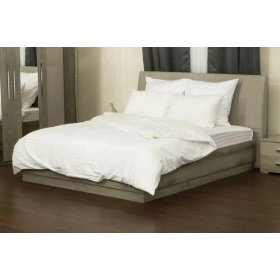 Комплект постельного белья двуспальный сатин-страйп white 200х220